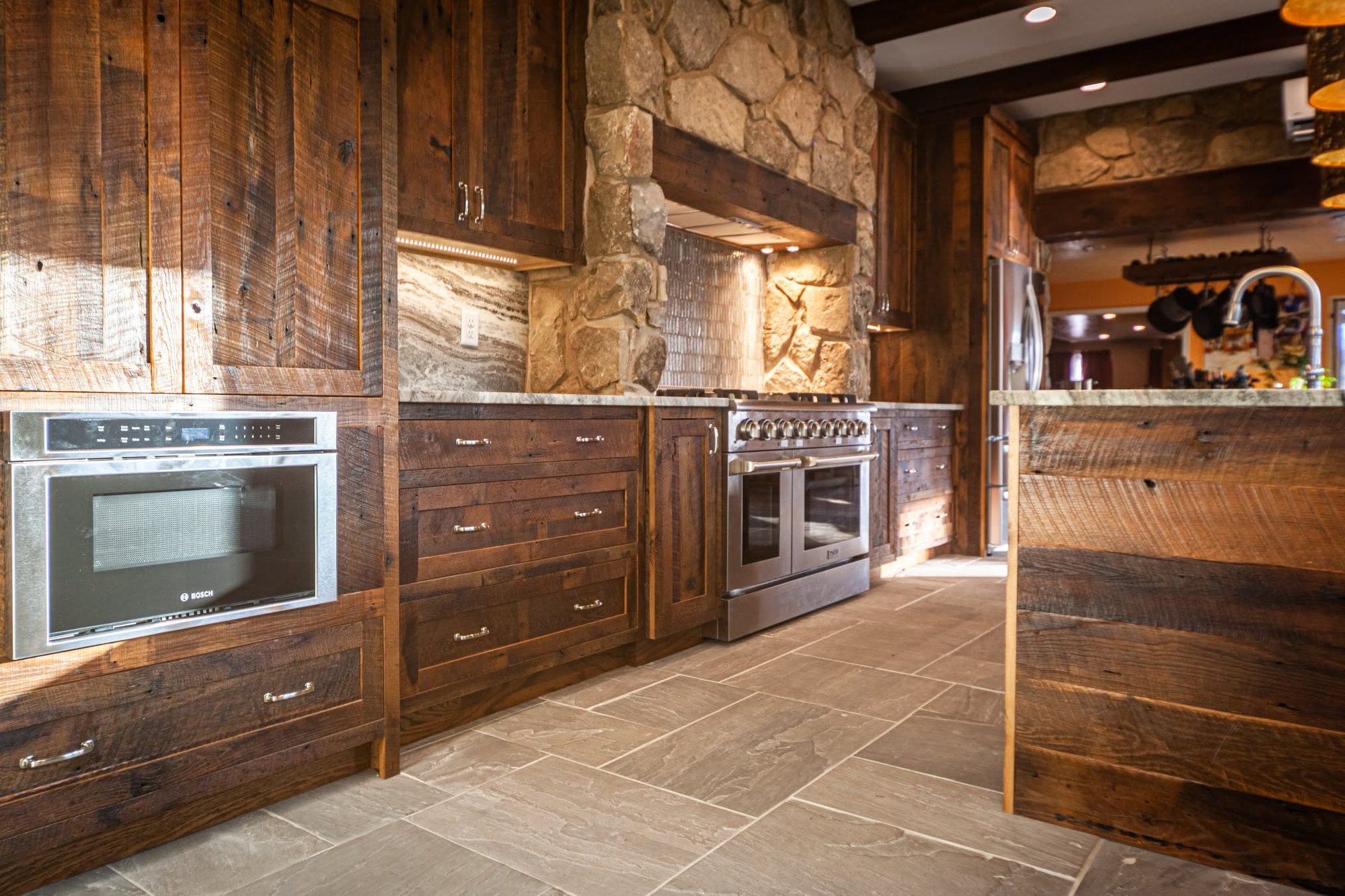 Reclaimed wood cabinetry, a kitchen remodel by Sidney Design and Build in Winchester, VA