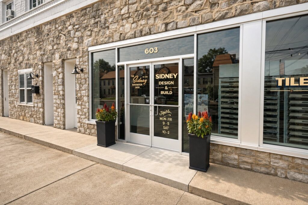 Storefront of Sidney Kitchen and Bath and Sidney Design and Build at 603 S Loudoun St in Winchester, VA